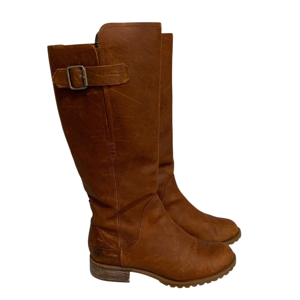 Timberland Banfield Tall Waterproof Boots‎ Brown Leather Womens 7.5 A19A4